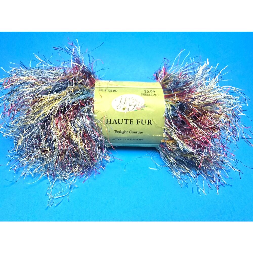 Yarn Bee Twilight Yarn Eyelash Multi Color Polyester Novelty 76 Yds. Haute Fur